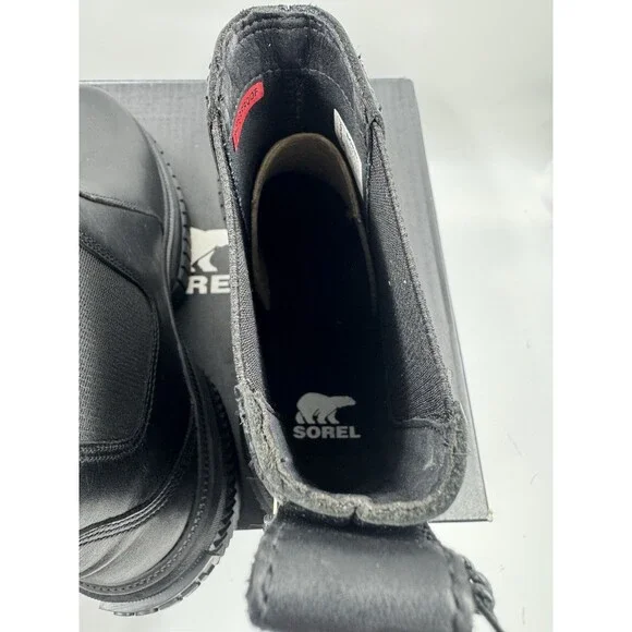 Sorel Women’s Boots ONA AVE Chelsea Chunky Boot Waterproof Sz 9 Black/Black New - Picture 12 of 16